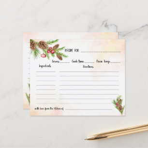 Carte de recette de Noël pour enterrement de vie d