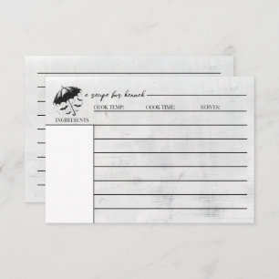 Carte de recette de parapluie de douche