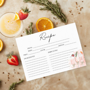 Carte de recette de Pink Mimosa pour Baby Shower