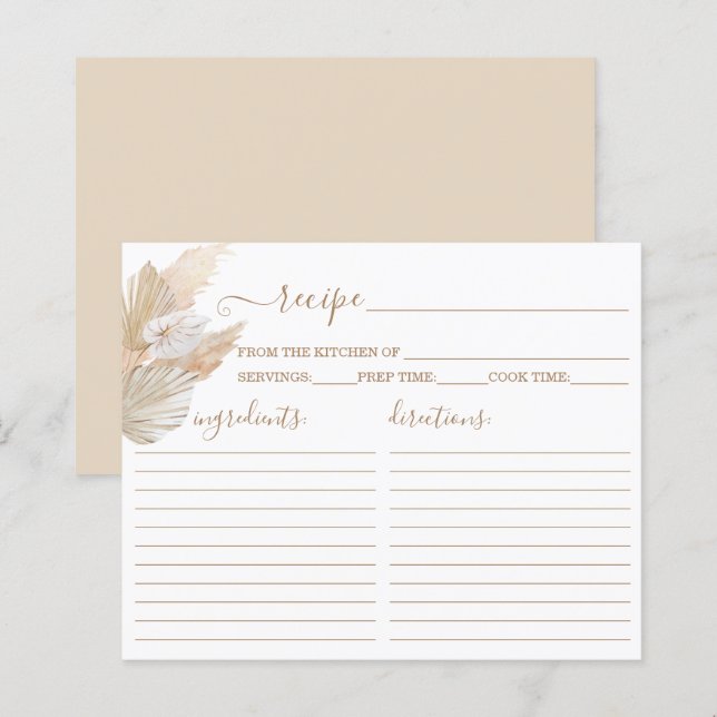 Carte de recette de sauce Pampas Grass (Devant / Derrière)