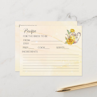 Carte de recette de thé floral pour la douche de l