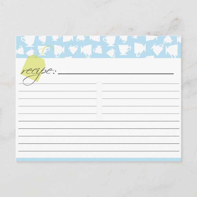 Carte de recette de thé nuptiale (Devant)