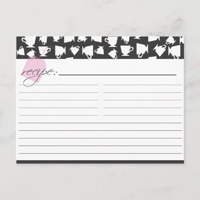 Carte de recette de thé nuptiale (Devant)