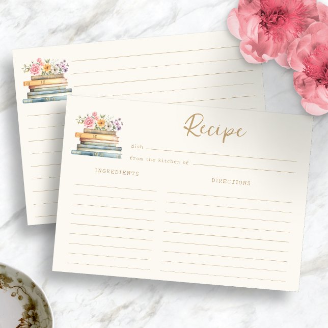Carte de recette de thème de livre (Book Theme Recipe Card
)
