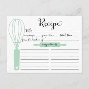 Carte de recette de Whisk vert à la menthe Lettrée