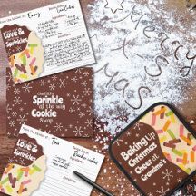 Carte de recette d'échange de biscuits de fêtes