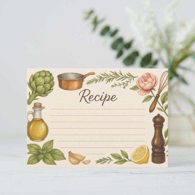 Carte de recette des accents de la Toscane (Debout devant)
