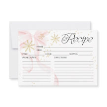 Carte de recette double face flocon de neige avec