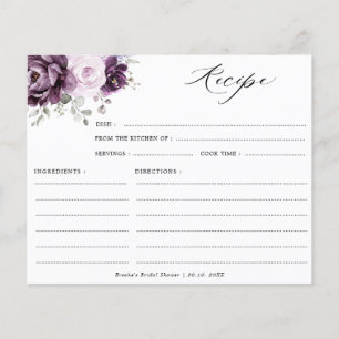 Carte de recette du Mariage de fleurs pourpres Dus