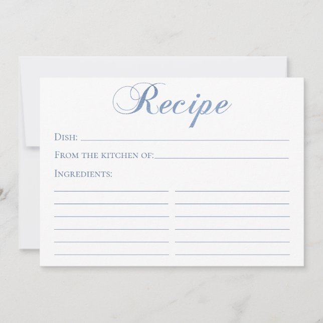 Carte de recette Dusty Blue Script (Devant)