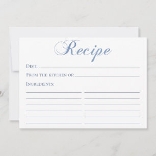 Carte de recette Dusty Blue Script