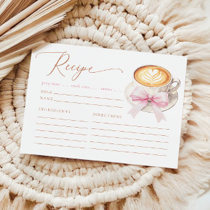 Carte de recette élégante de café pour la douche d