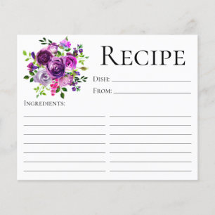 Carte de recette élégante de douche de mariée flor