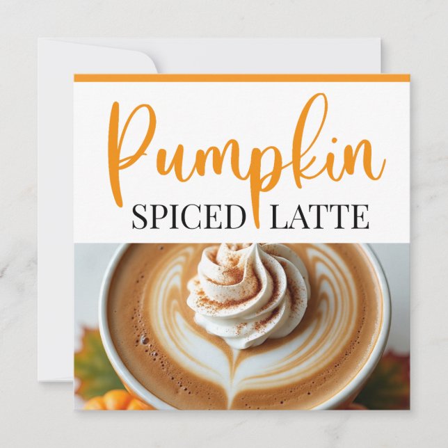 Carte de recette en latte épicée citrouille (Devant)