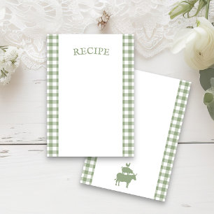 Carte de recette En vichy verte vintage pour barbe