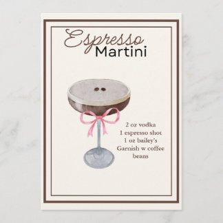 Carte de recette Espresso Martini modifiable