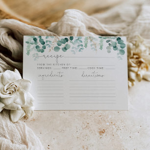 Carte de recette Eucalyptus de la douche nuptiale 