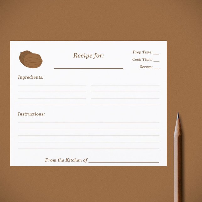 Carte de recette Fête des mariées aux noix (Walnuts Recipe Card)