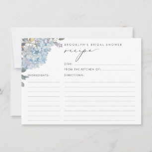 Carte de recette Fête des mariées Blue Hydrangeas
