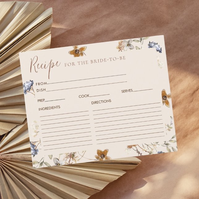 Carte de recette Fête des mariées citron aquarelle (Créateur téléchargé)