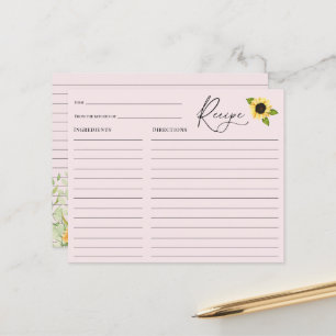 Carte de recette Fête des mariées de tournesol