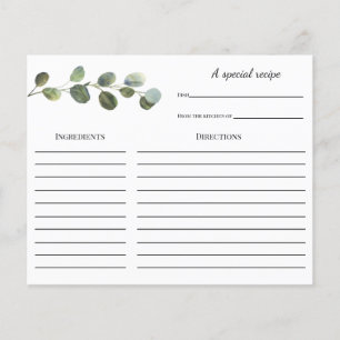 Carte de recette Fête des mariées Eucalyptus