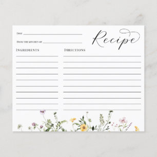 Carte de recette Fête des mariées fleur sauvage