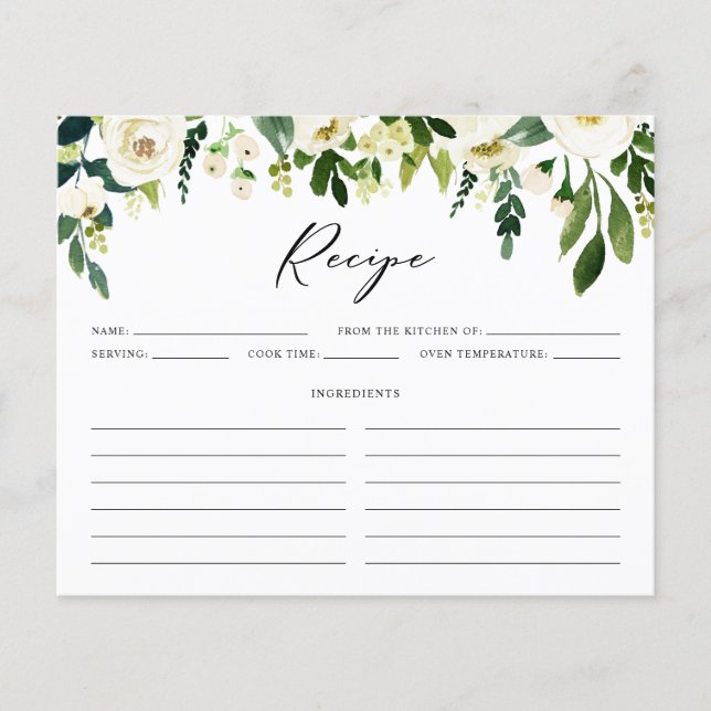 Carte de recette Fête des mariées Fleurs d'hiver b (Devant)