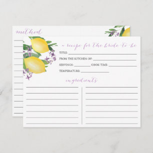 Carte de recette Fête des mariées Fleurs violettes