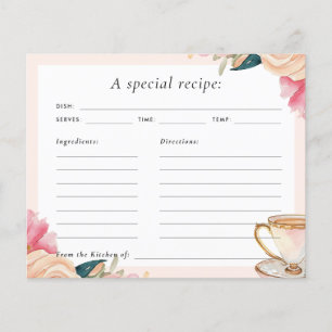 Carte de recette Fête des mariées Floral Elegant T