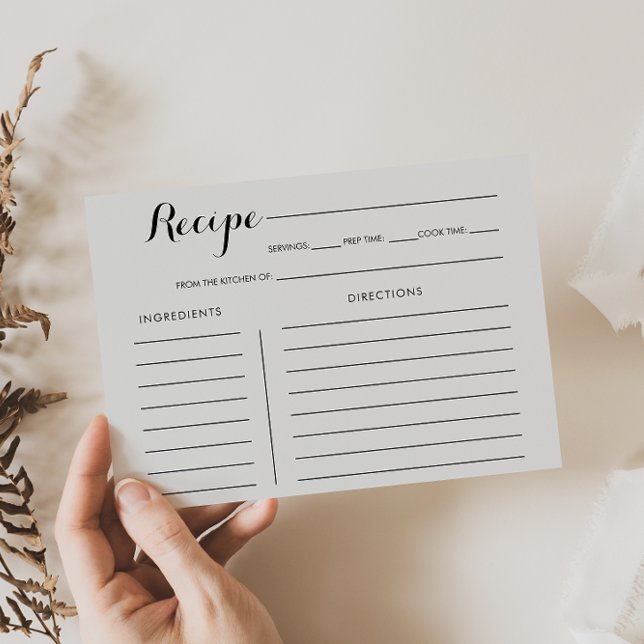 Carte de recette Fête des mariées florale Aquarell (Créateur téléchargé)