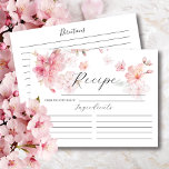 Carte de recette Fête des mariées florale Cherry B<br><div class="desc">Jolie carte de recettes florales de cerisier rose. Avant de la carte a de l'espace pour le titre de la recette,  de la cuisine de & ingrédients. L'arrière a une ligne pour les directions. Les invitations correspondantes sont disponibles dans notre boutique</div>