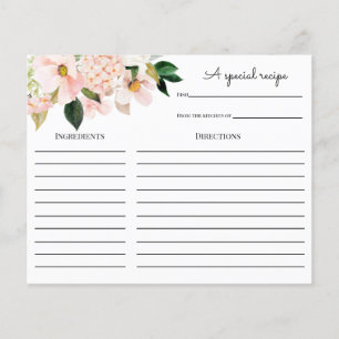 Carte de recette Fête des mariées florale rose