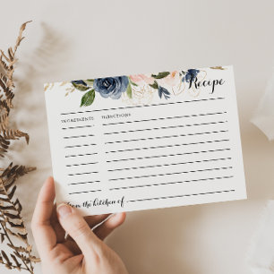 Carte de recette Fête des mariées Florale Rose or