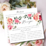 Carte de recette Fête des mariées Flush Blossoms<br><div class="desc">Cette élégante douche à nuptiale rose présente un design délicat, parfait pour célébrer la future mariée. Les teintes roses douces et les détails floraux complexes créent une esthétique romantique et féminine, ce qui en fait un choix idéal pour un événement sophistiqué et élégant, donnant le ton pour une occasion mémorable...</div>
