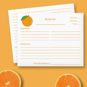 Carte de recette Fête des mariées orange