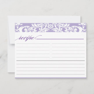 Carte de recette Fête des mariées pourpre Damask