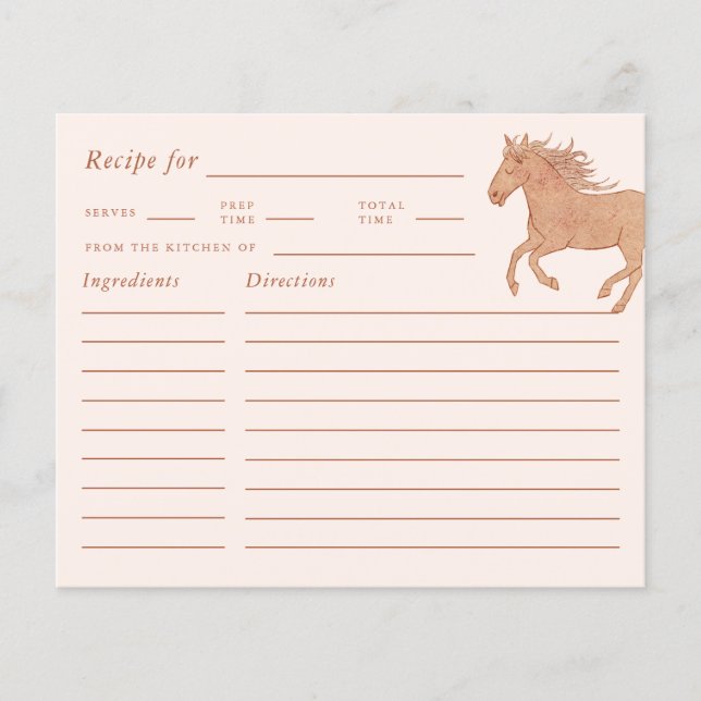 Carte de recette Fête des mariées rose cowgirl (Devant)