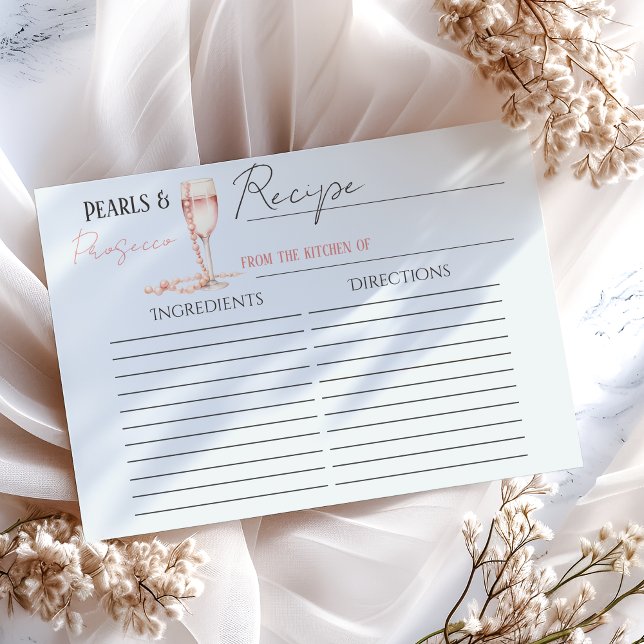 Carte de recette Fête des mariées rose Pearls & Pr (Créateur téléchargé)
