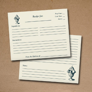 Carte de recette Fête des mariées Sundae vintage C