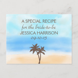 Carte de recette Fête des mariées Tropical Beach P
