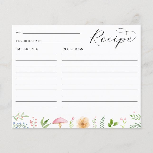 Carte de recette Fête des mariées Whimsical Tea Pa (Devant)