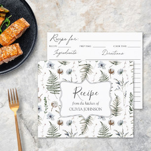 Carte de recette Fleur de forêt florale botanique
