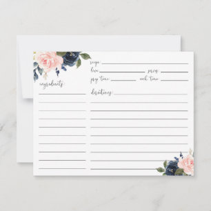 Carte de recette Floral Blush et Navy