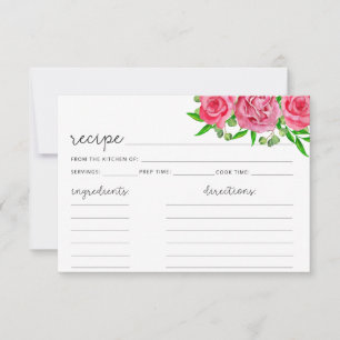 Carte de recette florale