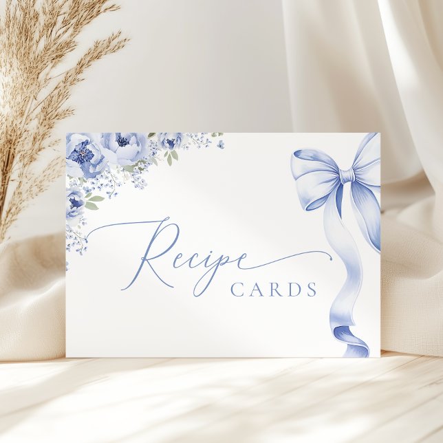 Carte de recette florale avec quelque chose de ble (Créateur téléchargé)