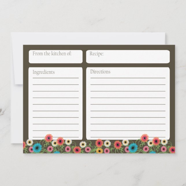 Carte de recette Garden Tea Floral 5x7 (Devant)