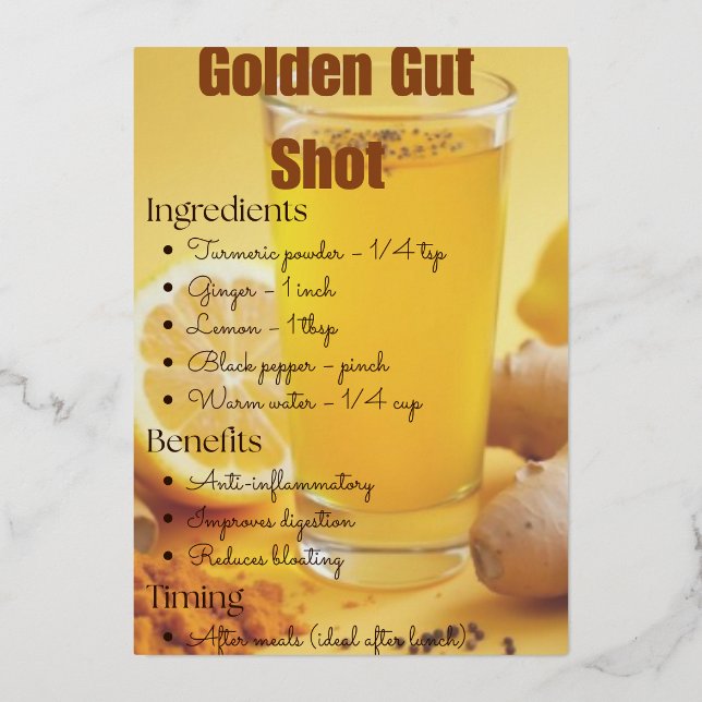 Carte de recette Golden Turmeric Detox (Recto)