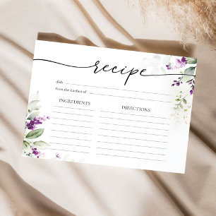 Carte de recette grande lilas violet verdure