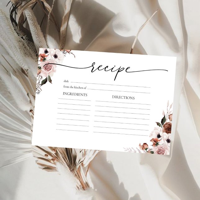 Carte de recette grande pour la douche de mariée e (Créateur téléchargé)